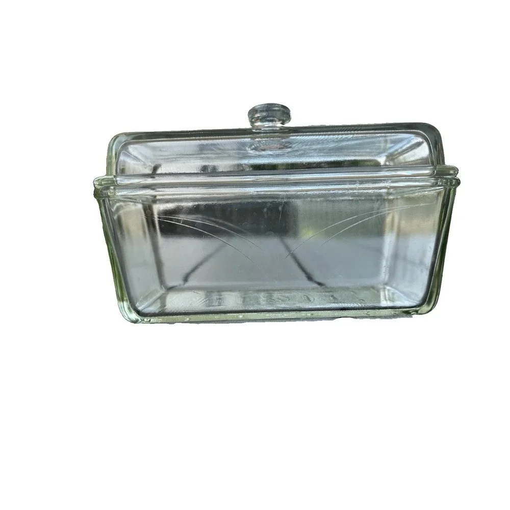 Vintage Westinghouse Clear Glass Refrigerator Box Loaf Pan Dish With Lid